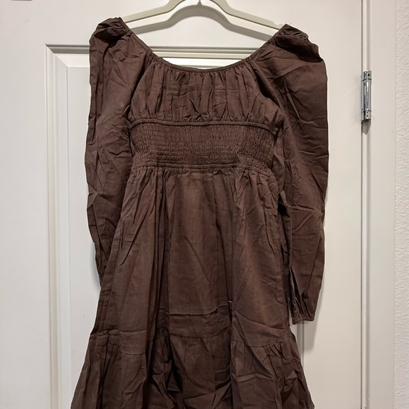 Dresses & Skirts - Brown Off-Shoulder Dress
